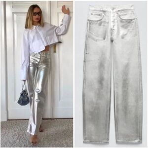 ZARA MID-RISE BOYFRIEND JEANS The Boy Boy Fit In Silver